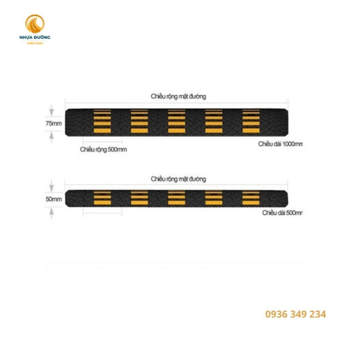 Gờ Giảm Tốc Cao Su Loại 2m – 1m – 500mm