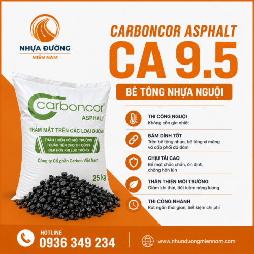 Carboncor Asphalt CA 9.5 – Bê Tông Nhựa Nguội Thảm Mặt Đường
